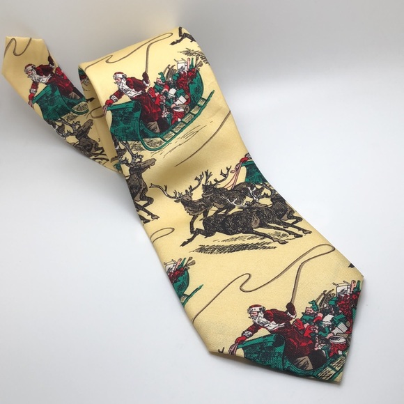 FR Ferrell Reed for J.W. Blaine’s Ltd 100% Italy Silk Tie Christmas theme. - Picture 10 of 10
